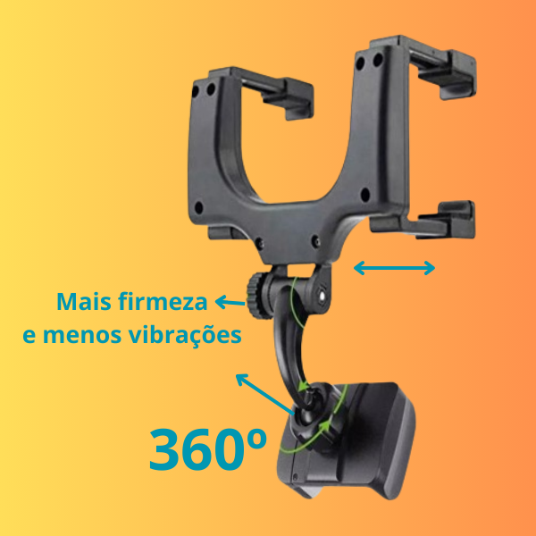 Suporte de Celular Para Retrovisor Rotativo Abs Seguro e Firme