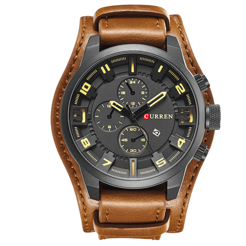 Relógio Masculino Premium Em Couro - Oferta
